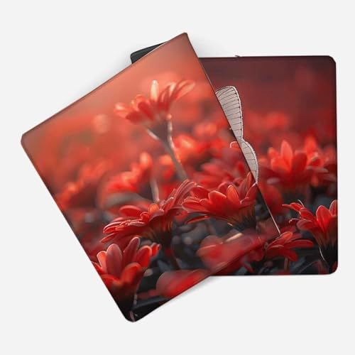 Mauspad 1200 x 600 Blume Mauspad Schmetterling Schreibtischunterlage mit Genähten Kanten Rutschfester Mousepad XXL, Tischunterlage Schreibtisch für Maus, Tastatur, Home Office, Gaming Zubehör e7194 Bild 2