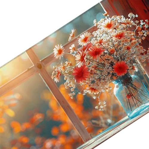 Mauspad 1200 x 600 Rosa Mauspad Blume Schreibtischunterlage mit Genähten Kanten Rutschfester Mousepad XXL, Tischunterlage Schreibtisch für PC, Maus und Tastatur, Home Office, Gaming Zubehör o6634 Bild 3