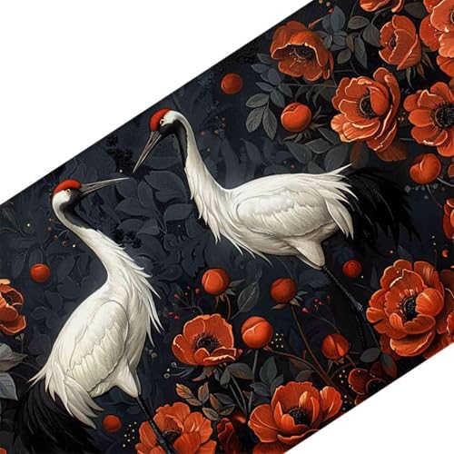 Mauspad 1200 x 600 Blume Mauspad Tier Schreibtischunterlage mit Genähten Kanten Rutschfester Mousepad XXL, Tischunterlage Schreibtisch für PC, Maus und Tastatur, Home Office, Gaming Zubehör o7201 Bild 3