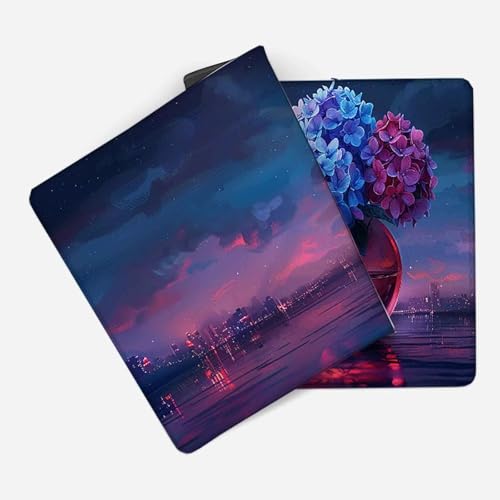 Mauspad 1200 x 600 Lila Mauspad Blume Schreibtischunterlage mit Genähten Kanten Rutschfester Mousepad XXL, Tischunterlage Schreibtisch für PC, Maus und Tastatur, Home Office, Gaming Zubehör w6781 Bild 2