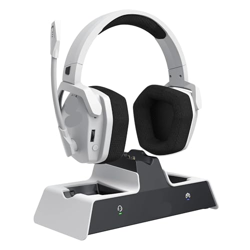 Generisch G06 Dual-Gaming-Headsets mit Mikrofon 2,4 G for PS5 PS4 PC Mobile Switch(Pro-White) Bild 1