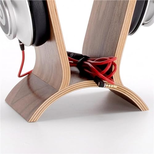 Kopfhörerständer, Nussbaum Massivholz Aufhänger Headset Display Gaming Kopfhörer PC Ständer Bild 3