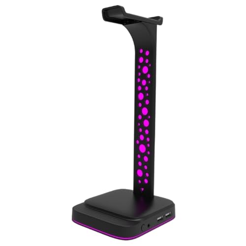 Kopfhörerständer, RGB-Gaming-Kopfhörerständer mit 2 USB-Ladeanschlüssen, 7 Lichtmodi Headset-Ständer(C) Bild 1