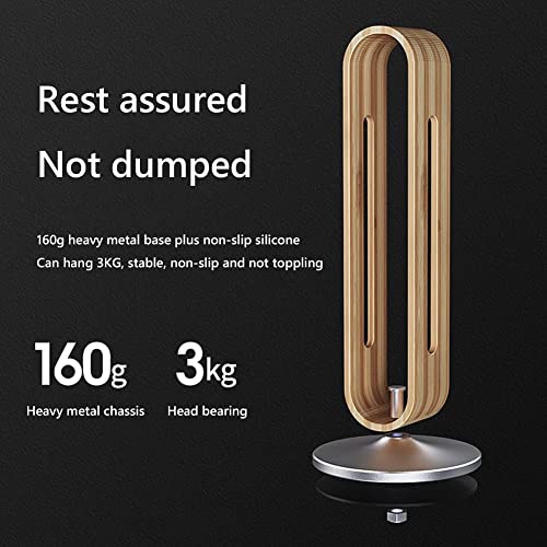 Kopfhörerständer, Bambus Holz Aluminium Gaming Headset Kopfhörer Rack Halter Headsets Lagerung Zubehör Stand(Grey) Bild 3