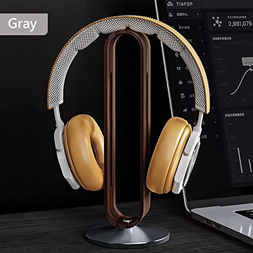 Kopfhörerständer, Bambus Holz Aluminium Gaming Headset Kopfhörer Rack Halter Headsets Lagerung Zubehör Stand(Grey) Bild 4