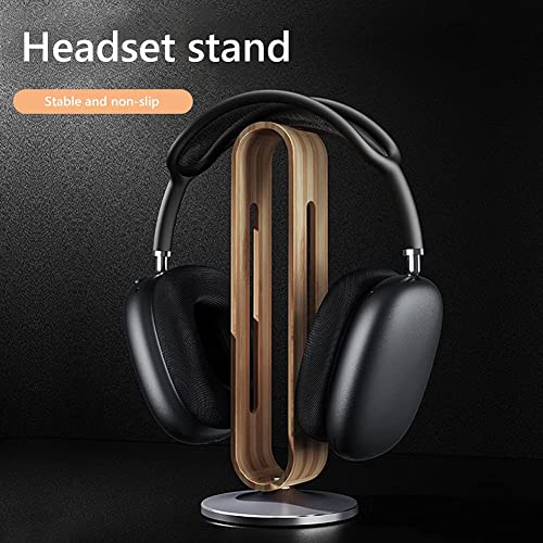 Kopfhörerständer, Bambus Holz Aluminium Gaming Headset Kopfhörer Rack Halter Headsets Lagerung Zubehör Stand(Grey) Bild 5