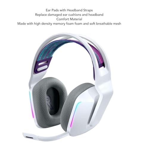Headset-Ohrpolster, Hochdichte Memory-Schaum-Ohrpolster für G733 Wireless G335 Kabelgebundenes Gaming-Headset, Geräuschisolierung für Langes Tragen, 2 X, 1 X Stirnband-Ersatz für Gamer (Grau) Bild 2