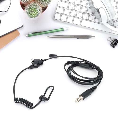 7, 1 mm Tacticals Teleskop Akustik Luftschlauch Headset, robuster Mikrofon Kopfhörer, 7, 1 mm Stecker für Radios, Kopfhörer Bild 2