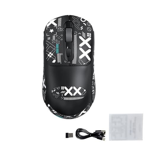 Kabellose Maus, Dual-Modus 2,4 GHz und BT 5.0-Maus mit Anti-Rutsch-Gitter-Scrollrad, 3 Einstellbare DPI-Stufen, Ergonomisches Design, für Gaming-Arbeiten (Black) Bild 7