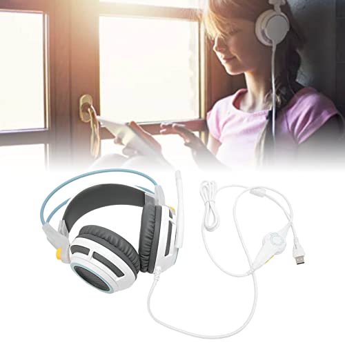 Gaming-Headset Virtual 7.1 Surround Sound USB mit LED-Beleuchtung und Mikrofon mit Geräuschunterdrückung für PC-Computerspieler. PVC-Material Bild 4