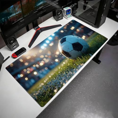 Gaming Mauspad, 100x200cmx3mm GroßEs Mousepad,wasserdichte Gewebe, Rutschfester Gummiunterseite, BüRobedarf, Verbesserte PräZision Und Geschwindigkeit, FußBall JX2B-857 Bild 3