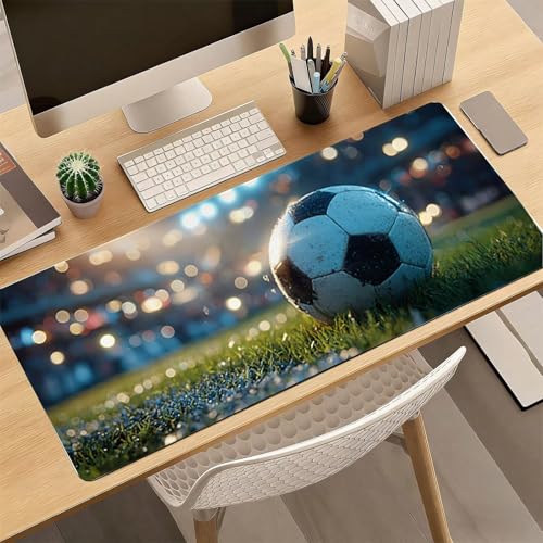 Gaming Mauspad, 100x200cmx3mm GroßEs Mousepad,wasserdichte Gewebe, Rutschfester Gummiunterseite, BüRobedarf, Verbesserte PräZision Und Geschwindigkeit, FußBall JX2B-857 Bild 4