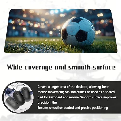Gaming Mauspad, 100x200cmx3mm GroßEs Mousepad,wasserdichte Gewebe, Rutschfester Gummiunterseite, BüRobedarf, Verbesserte PräZision Und Geschwindigkeit, FußBall JX2B-857 Bild 6