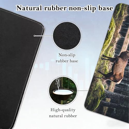 Gaming Mauspad, 100x200cmx3mm GroßEs Mousepad,wasserdichte Gewebe, Rutschfester Gummiunterseite, BüRobedarf, Verbesserte PräZision Und Geschwindigkeit, Pine Hirsch JX2B-817 Bild 5
