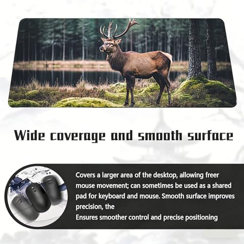 Gaming Mauspad, 100x200cmx3mm GroßEs Mousepad,wasserdichte Gewebe, Rutschfester Gummiunterseite, BüRobedarf, Verbesserte PräZision Und Geschwindigkeit, Pine Hirsch JX2B-817 Bild 6