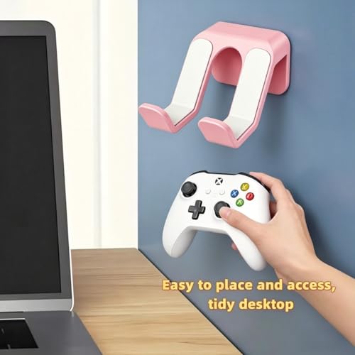 2 x rosa Controller-Wandhaken, Universal-Gamepad-Halter mit 3M-Kleber, Headset-Aufhänger für Gaming-Zubehör Bild 2