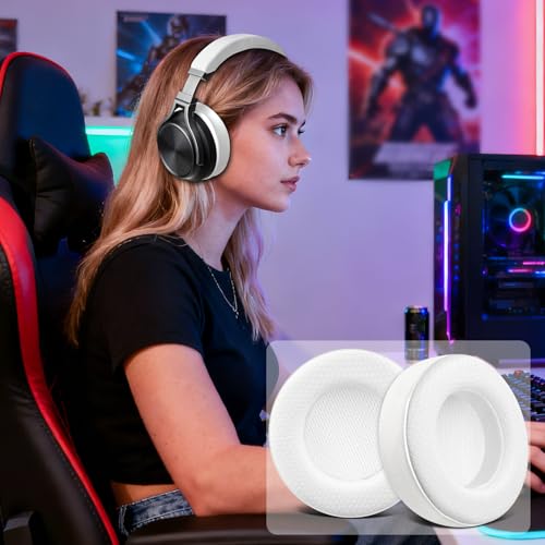 SOULWIT Mesh-Stoff Ersatzpolster Ersatz Ohrpolster für Corsair Virtuoso RGB Wireless XT SE Gaming Headset,Polster mit hochdichtem Geräuschisolationsschaum, zusätzliche Dicke Bild 4