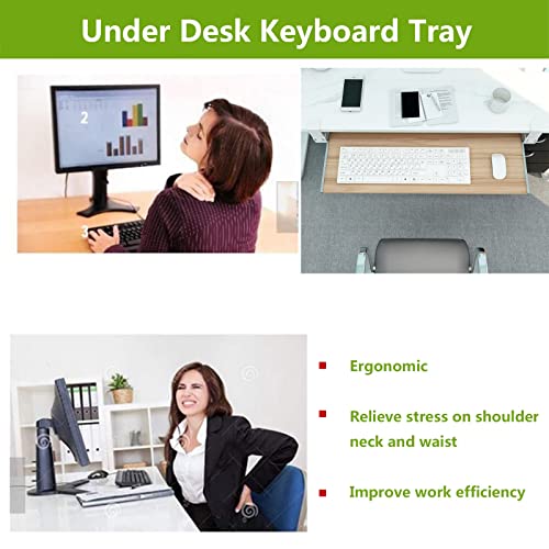 Tastaturablage unter dem Schreibtisch mit Handgelenkstütze und Maus, einfach ohne Bohren, platzsparender Schieber für Heimbüro oder Gaming-Setup Bild 3