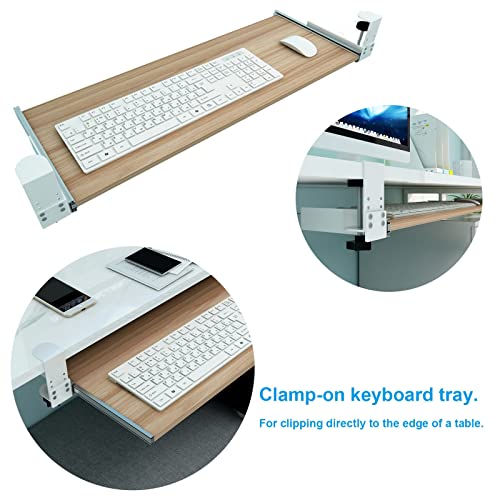 Tastaturablage unter dem Schreibtisch mit Handgelenkstütze und Maus, einfach ohne Bohren, platzsparender Schieber für Heimbüro oder Gaming-Setup Bild 4