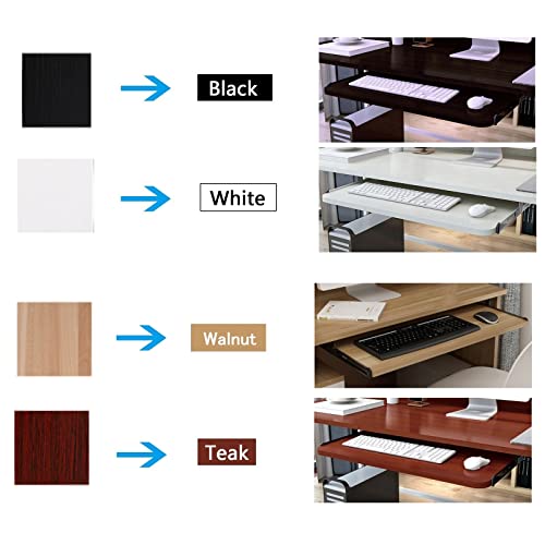 Verstellbare Tastaturablage unter dem Schreibtisch, ausziehbare Ablage aus Holz, 25 kg Tragkraft, Handgelenkstütze für Maus und Tastatur, perfekt für Heimbüro und Gaming. Bild 4
