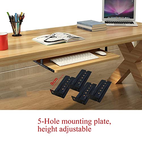 Verstellbare Tastaturablage unter dem Schreibtisch, ausziehbare Ablage aus Holz, 25 kg Tragkraft, Handgelenkstütze für Maus und Tastatur, perfekt für Heimbüro und Gaming. Bild 5