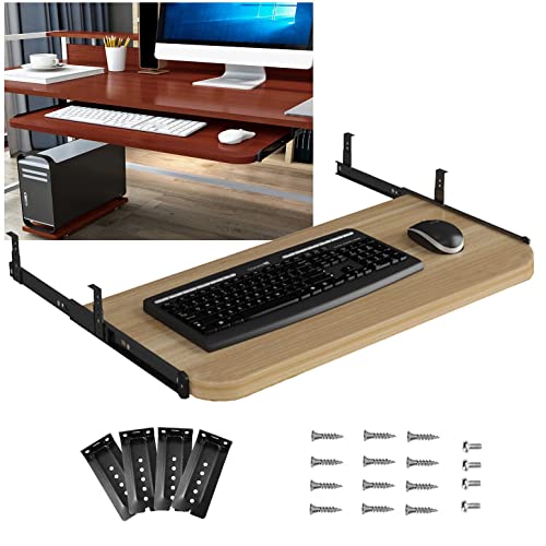 Tastaturablage unter dem Schreibtisch mit Maus-Sto – verstellbares herausziehbares Design für verbesserte Reduzierung von Muskelermüdung, ideal für Home Office & Gaming Bild 1