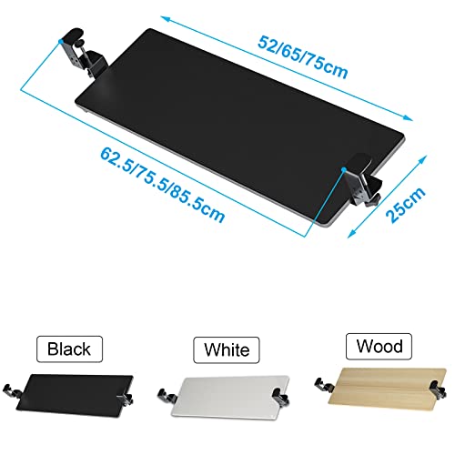 Verstellbare Tastaturablage unter dem Schreibtisch mit Maus-Plattform, Holzschiebe-Design, unterstützt bis zu 25 kg, platzsparende Lösung für Home Office und Gaming Bild 2