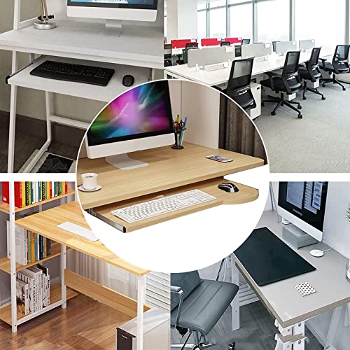 Verstellbares Tastatur- und Maus-Tablett aus Holz, in 4 Farben, höhenverstellbar, für Heimbüro und Gaming, 700 x weiß, perfekt für Arbeitszimmer. Bild 7
