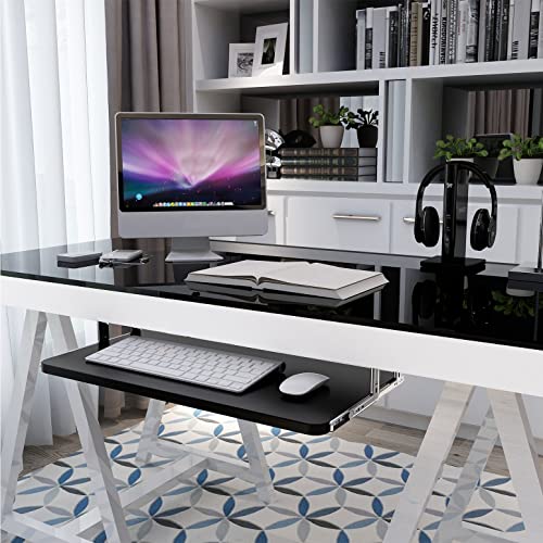 Schreibtischverlängerung aus Holz mit verstellbarer Tastaturablage, unter dem Schreibtischschieber für verbesserte Maus-Sto und Unterstützung, perfekt für Home Office und Gaming Bild 2