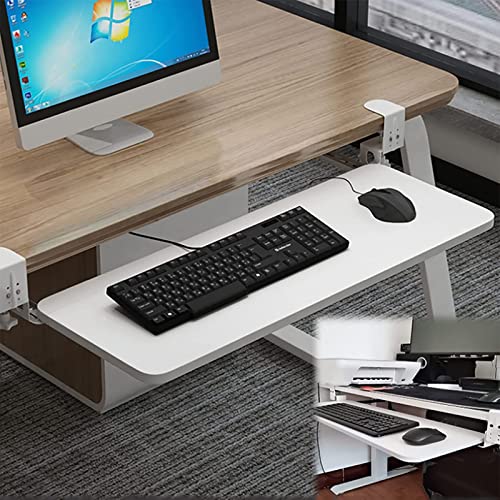 Verstellbares Tastatur- und Maus-Tablett zum Schieben unter dem Schreibtischregal, platzsparendes Exble-Design (76,2 x 25,4 cm), für Heimbüro oder Gaming-Setup Bild 1