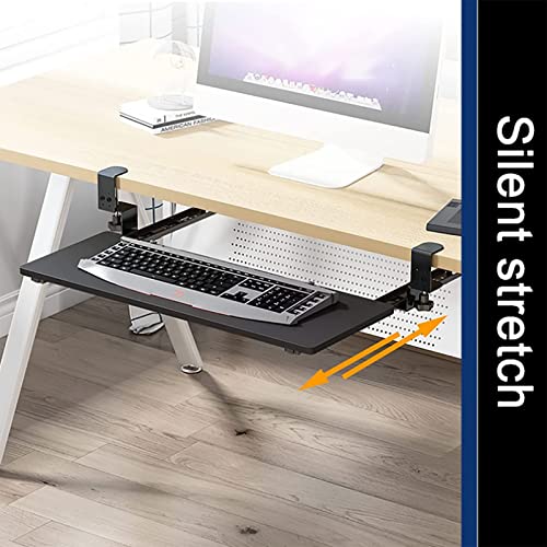 Verstellbares Tastatur- und Maus-Tablett zum Schieben unter dem Schreibtischregal, platzsparendes Exble-Design (76,2 x 25,4 cm), für Heimbüro oder Gaming-Setup Bild 6