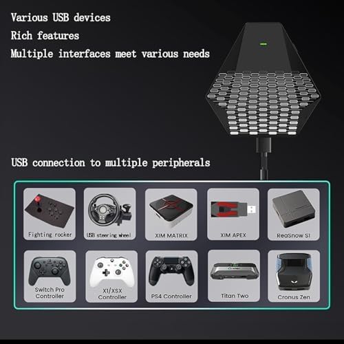 Bluetooth 5.0 Gaming-Adapter für PlayStation, USB-Tastatur- und Mauskonverter, kompatibel mit Allen Spielen, Unterstützung für mehrere Controller/Headsets Bild 2