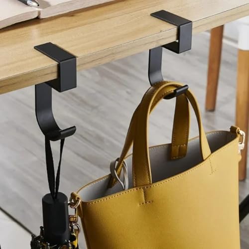 1 x verstellbarer Schreibtischkantenhaken, Gaming-Headset, Schreibtischaufhänger, Rucksack, Aufbewahrung, Hängehaken, Halterung, stanzfrei, Heimbüro, Organizer (weiß) Bild 3