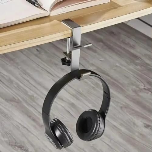 1 x verstellbarer Schreibtischkantenhaken, Gaming-Headset, Schreibtischaufhänger, Rucksack, Aufbewahrung, Hängehaken, Halterung, stanzfrei, Heimbüro, Organizer (weiß) Bild 6