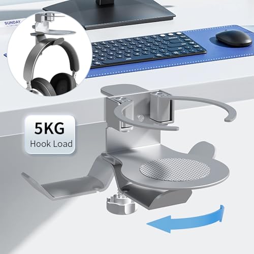 Robuster, klemmenmontierter Getränkehalter aus Aluminium mit multifunktionalem Headset Aufbewahrungsbügel zum Halten von Kaffeetassen und Wasserflaschen, Klemme Getränkehalter für den Gaming Bild 3