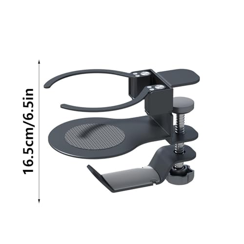 Robuster, klemmenmontierter Getränkehalter aus Aluminium mit multifunktionalem Headset Aufbewahrungsbügel zum Halten von Kaffeetassen und Wasserflaschen, Klemme Getränkehalter für den Gaming Bild 5