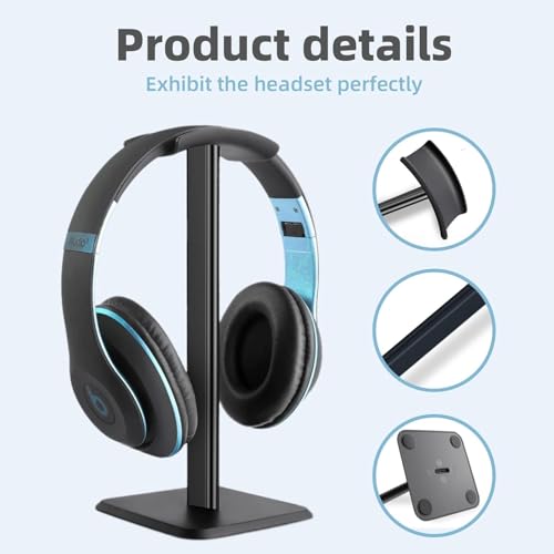 Generisch Universal Kopfhörerhalterung Abnehmbar, rutschfest Gaming Headset Halter mit TPU Silikon Polsterung, Beschädigungsfrei Kopfhörer Aufhängung für Schreibtisch, Vitrine & Regal PC Büro Bild 3