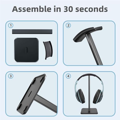 Generisch Universal Kopfhörerhalterung Abnehmbar, rutschfest Gaming Headset Halter mit TPU Silikon Polsterung, Beschädigungsfrei Kopfhörer Aufhängung für Schreibtisch, Vitrine & Regal PC Büro Bild 6