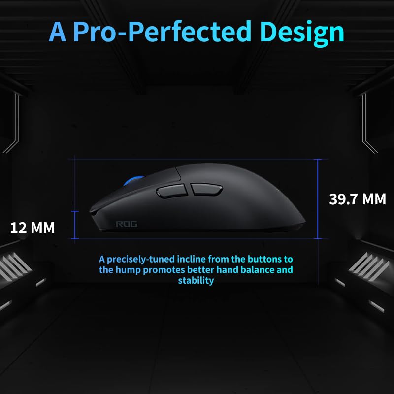 Cutesliving ROG Harpe II Ace Kabellose Gaming-Maus mit 42000 DPI Sensor, optischen Schaltern, 48g Leichtgewicht, SpeedNova 8K Wireless, Tri-Mode für kompetitives Gaming (Schwarz) Bild 4