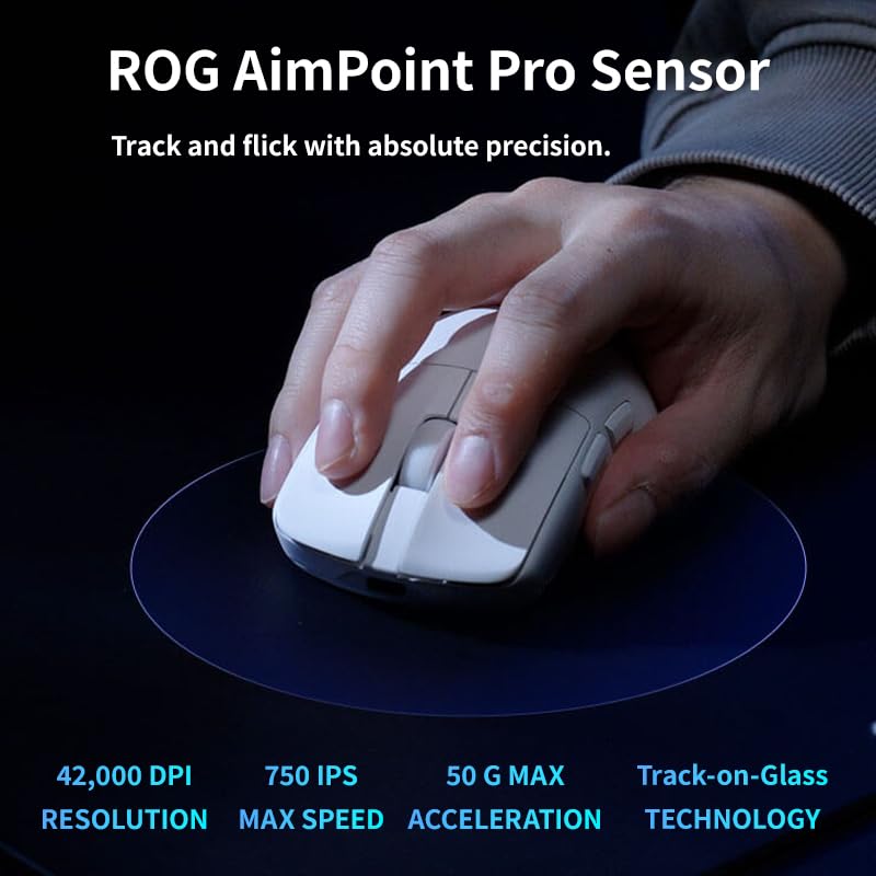 Cutesliving ROG Harpe II Ace Kabellose Gaming-Maus mit 42000 DPI Sensor, optischen Schaltern, 48g Leichtgewicht, SpeedNova 8K Wireless, Tri-Mode für kompetitives Gaming (Schwarz) Bild 6