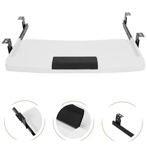 Verstellbare Tastaturablage unter dem Schreibtisch, ausziehbarer Cuter und Maus-Plattform für Home Office & Gaming Worpace-Lösung für Komfort und Effizienz Bild 4