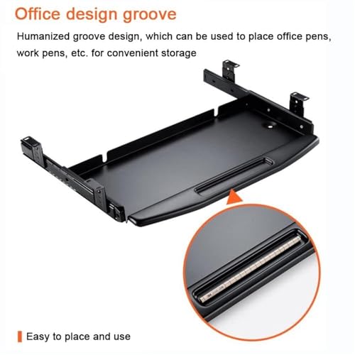 Ausziehbare Tastaturablage mit drehbarer Maus-Plattform, platzsparend, Stahl unter dem Schreibtisch, für Home Office & Gaming Setup Desktop Exteon Solut Bild 5
