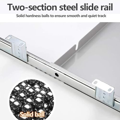 Verstellbare Tastaturablage unter dem Schreibtisch, Metall, ausziehbar, mit Maus-Plattform, Cuter Schreibtischverlängerung für Home Office und Gaming Setup Bild 6