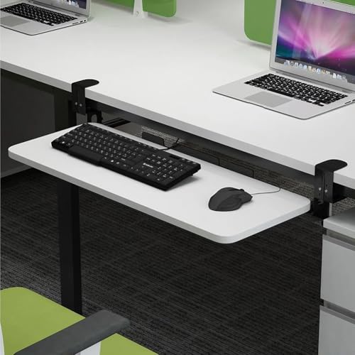 Verstellbare Tastaturablage zum Anklemmen, 66 x 25,4 cm, ausziehbar unter dem Schreibtisch, für Tastatur und Maus, perfekt für Büro, Zuhause und Gaming Bild 1