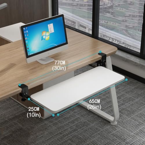 Verstellbare Tastaturablage zum Anklemmen, 66 x 25,4 cm, ausziehbar unter dem Schreibtisch, für Tastatur und Maus, perfekt für Büro, Zuhause und Gaming Bild 6