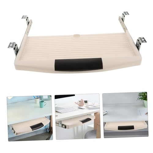 Tastaturablage unter dem Schreibtisch, platzsparend, verschiebbarer ABS-Dorn für Tastatur und Maus, perfekt für Heimbüro und Gaming, höhenverstellbar Bild 1