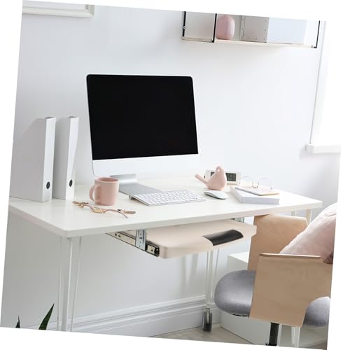 Tastaturablage unter dem Schreibtisch, platzsparend, verschiebbarer ABS-Dorn für Tastatur und Maus, perfekt für Heimbüro und Gaming, höhenverstellbar Bild 2