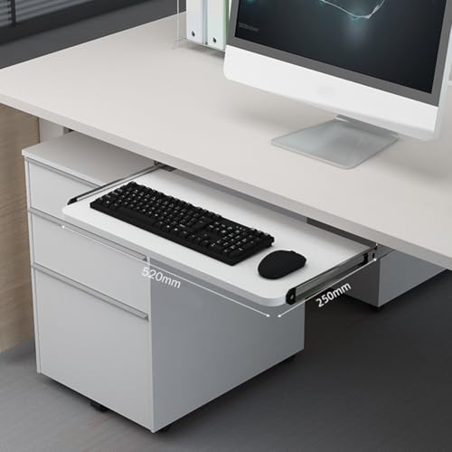 Tastaturablage für Unterschreibtisch, 520 x 250 mm, ausziehbar, für Heimbüro und Gaming, platzsparende Maus-Plattform, einfache Installation Bild 2