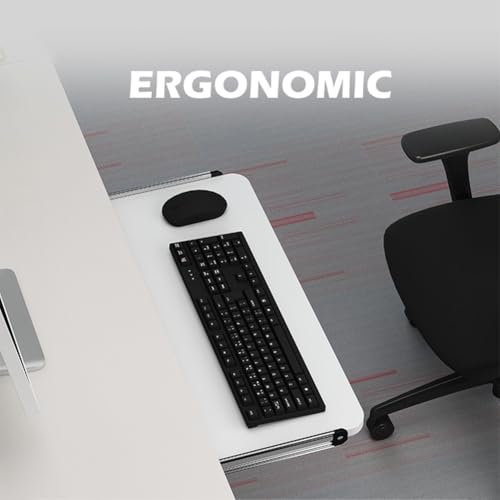 Tastaturablage für Unterschreibtisch, 520 x 250 mm, ausziehbar, für Heimbüro und Gaming, platzsparende Maus-Plattform, einfache Installation Bild 5