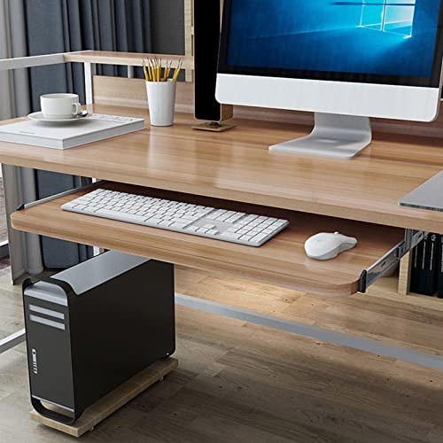 Tastaturablage aus Holz, 70 x 27 cm, verstellbar, für Maus und Armlehne, verbessert Slish Walnuss, ideal für Heimbüro und Gaming-Setup Bild 1